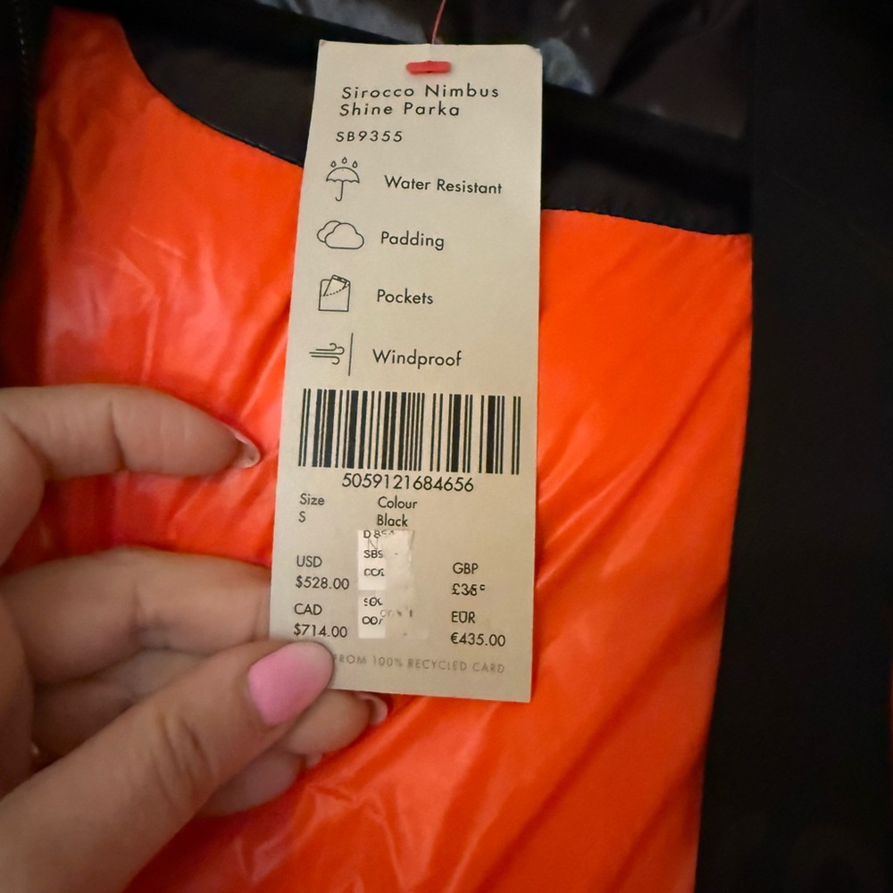 Sweaty Betty Glossy Black Belted Puffer Coat New with Tags Retail Price $525.00 - Picture 5 of 9